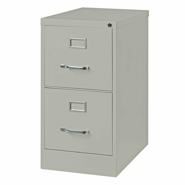Hirsh Industries 14411 Gray Two-Drawer Vertical Letter File Cabinet - 15'' x 25'' x 28 3/8'' 42014411